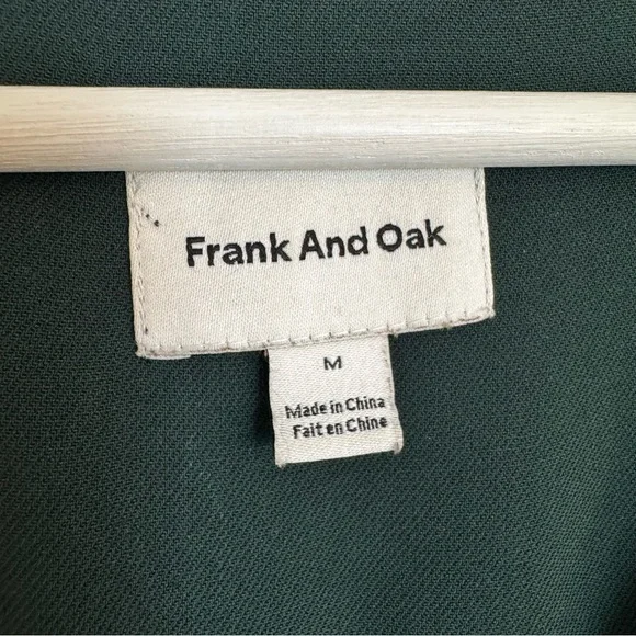 Frank & Oak Forest Green V-Neck Button-Down Shirt Dress - Size M - Picture 7 of 11